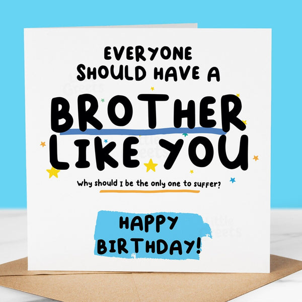 Funny Birthday Card, Brother like you, Birthday card for brother
