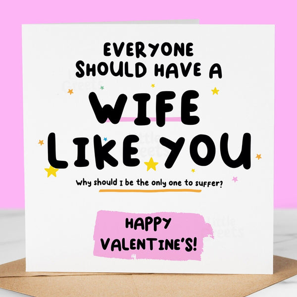 Funny Valentines Day Card, Wife like you, For Wife, rude valentines card